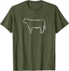 Red Angus cow decor Red Angus Cow Art Print T-Shirt - Olive Green