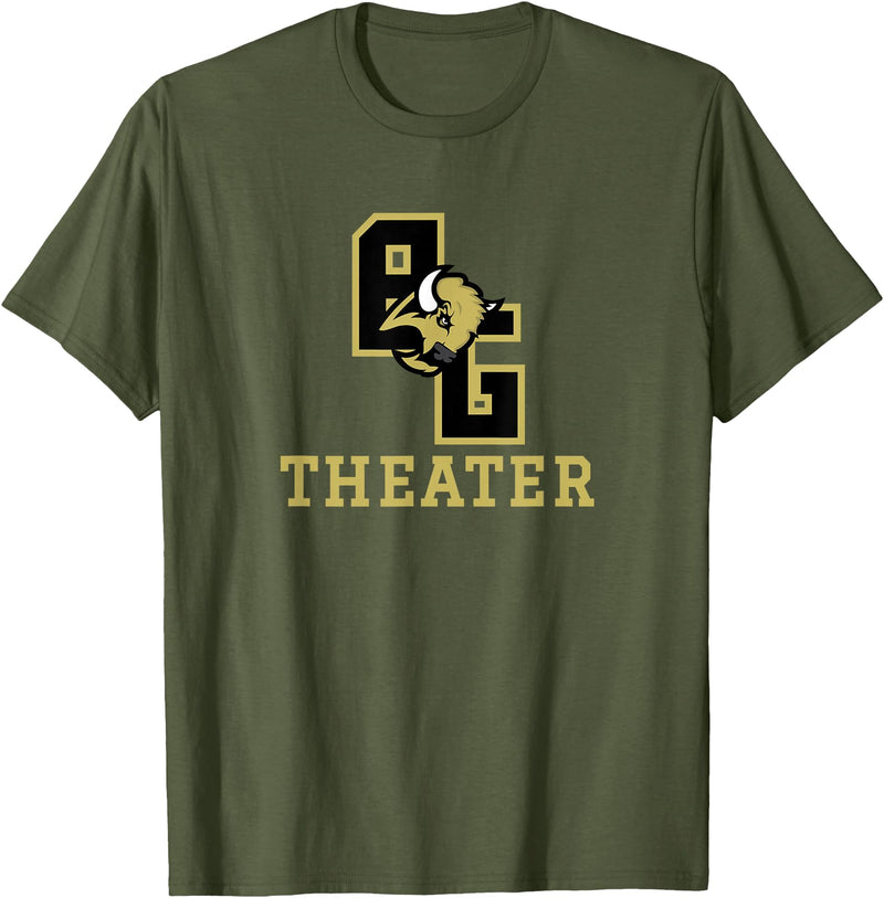 Buffalo Gap High School, Swoope, VA 24479 Buffalo Gap High School Bison Theater T-Shirt - Olive Green
