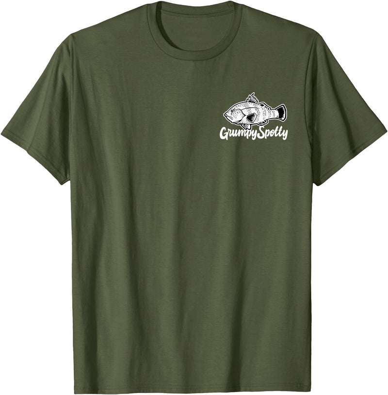 Grumpy Spotty Apparel Grumpy Spotted Bay Bass Everyday Shirt T-Shirt - Olive Green