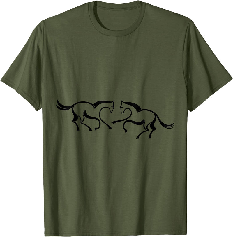 Clothing25 Horses! T-Shirt - Straight - Olive Green