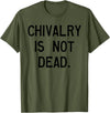 CAT COW CHIVALRY IS NOT DEAD T-Shirt - Olive Green