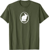 White Silhouette of a Bunny, Stylized for Rabbit Lovers T-Shirt in Olive Green