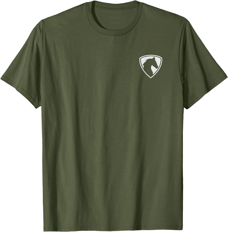 Majestic Horse Graphic Classic Horse Logo T-Shirt - Olive Green