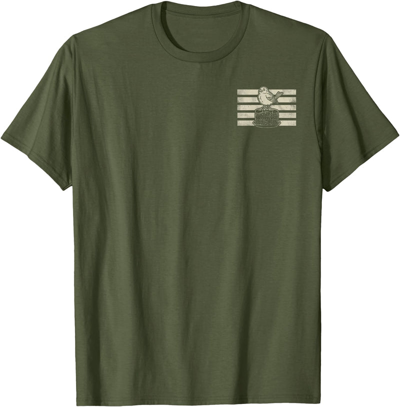Bankrupted By Birdseed Bird Watching Humor Bankrupted By Birdseed Funny Bird Watching Lover 2 Sides T-Shirt - Olive Green