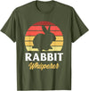 Rabbit Whisperer Funny Bunny Lover Bunny Pet Owner T-Shirt in Olive Green