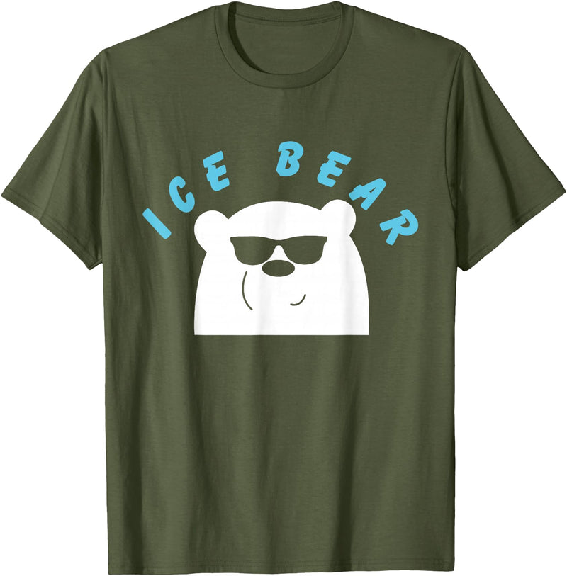 Global Warming Awareness Arctic Winter Ice Ice Bear with Sunglasses Polar Bear Plunge T-Shirt - Olive Green