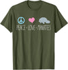 Sea Cows Tees Cute Manatee TShirt, Peace Love Manatees Chubby Sea Cow T-Shirt - Olive Green