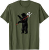 RealCoolShirts AWESOME AXE BEAR - Yaroslavl Russia Flag Halberd Bear Shirt T-Shirt - Olive Green