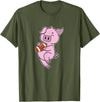 American Football USA animal Touchdown sport ball Pig plays American Football T-Shirt - Olive Green
