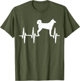 Dog Silhouette Heartbeat Line T-Shirt
