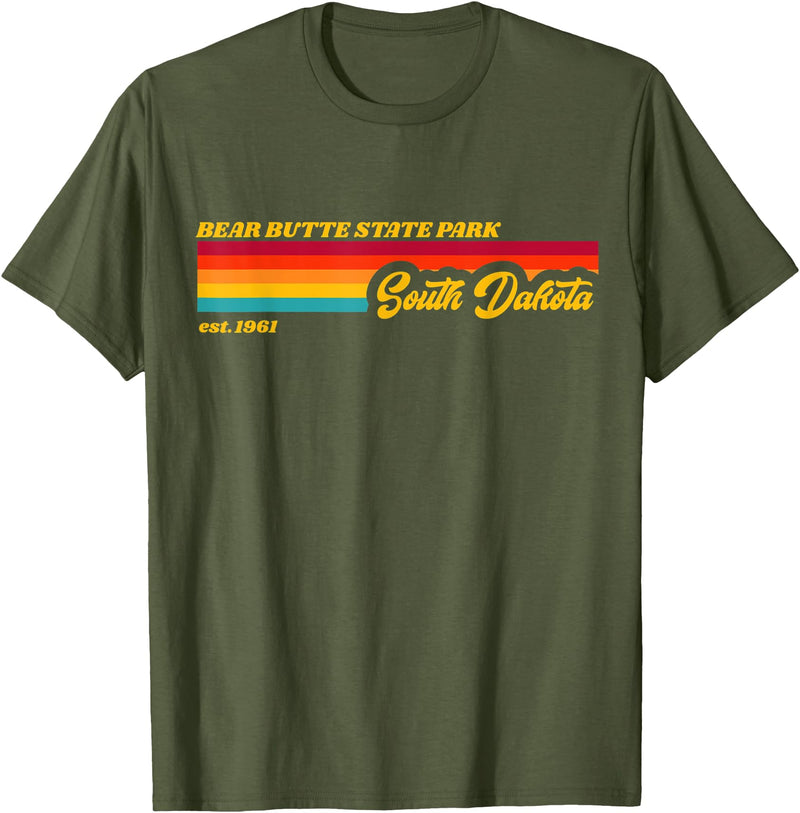 State Parks Souvenirs & Gifts South Dakota South Dakota BEAR BUTTE State Park T-Shirt - Olive Green