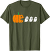 Funny Halloween Tees for Men Women Kids. Funny Gamer Pumpkin Eating Boo Halloween Men Kids Boys T-Shirt - Olive Green