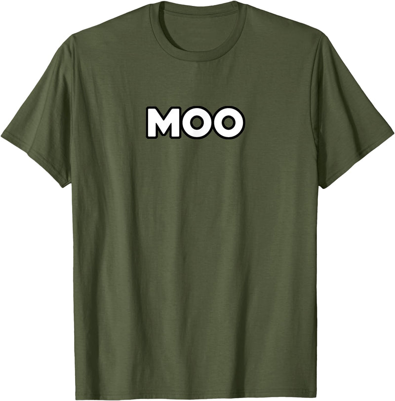 Moo Talking Cow Moo - Funny Cow Goes Moo T-Shirt - Olive Green
