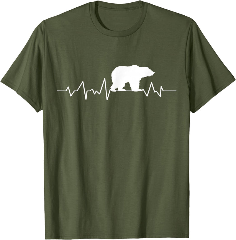 bear heartbeat t shirt Bear Heartbeat T-Shirt T-Shirt - Olive Green