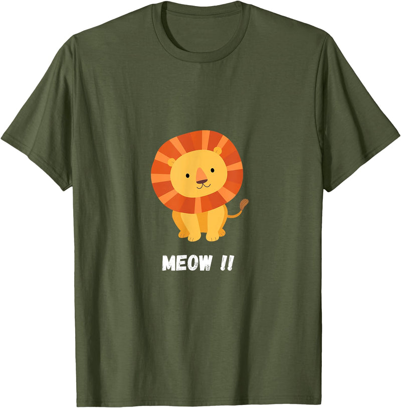 Mr. Goodvibez Lion Meow Meow Costume Carnival T-Shirt - Olive Green