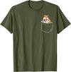 Pocket Hamster Shirt, Funny Hamster in Pocket Gift Tshirt T-Shirt - Olive Green