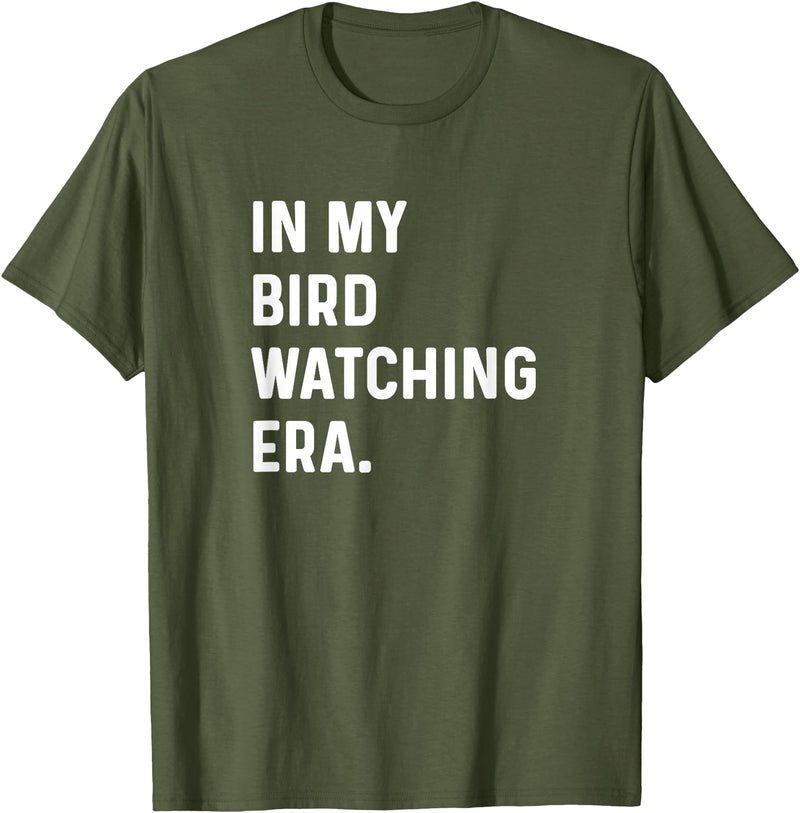 Bird Watching for Men Women Boys Girls by Jess in My Bird Watching Era - Birds Telescope Photography T-Shirt - Olive Green