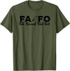 ArtisticRaccoon FOFA Fish Around Find Out Bold Funny Fishing T-Shirt - Olive Green