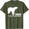Polar Bear T Shirts Save The Polar Bear T Shirt T-Shirt - Olive Green
