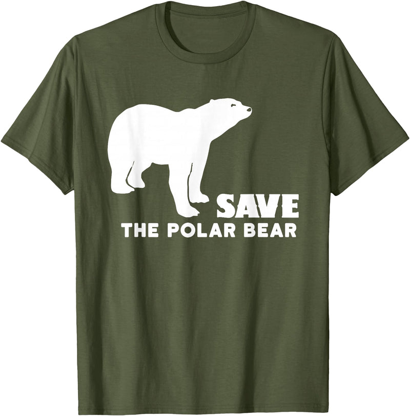 Polar Bear T Shirts Save The Polar Bear T Shirt T-Shirt - Olive Green