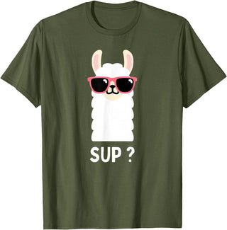 Llama Costume For Boys Funny Llama Kids T-Shirt - Olive Green