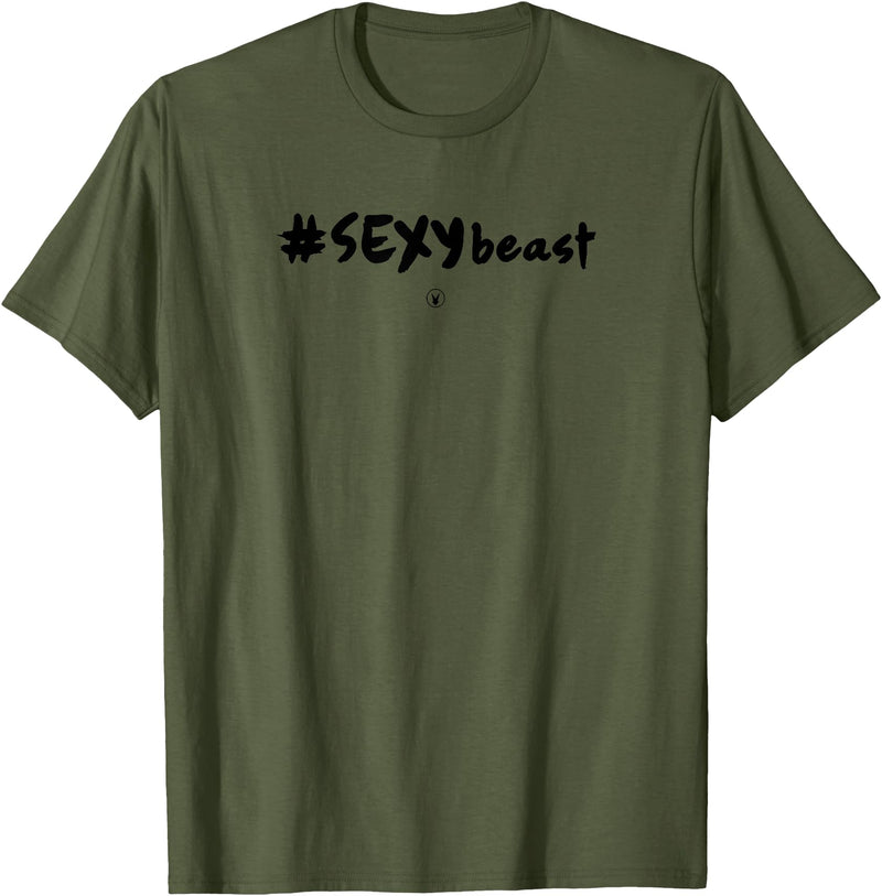 SEXY BEAST Gym Rabbit Workout Gym Fitness MMA T-Shirt in Olive Green