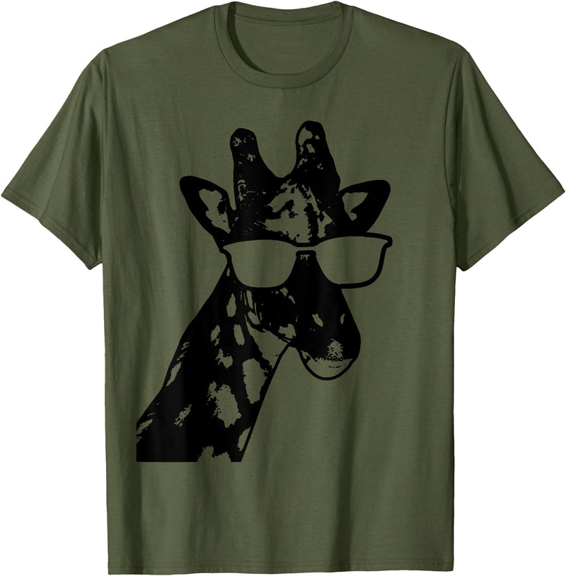 We Love Giraffes - Apparel & Gifts Giraffe Sunglasses Funny African Animal Giraffe Lover Gift T-Shirt Small - Olive Green