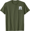 PeekingZoo Polar Bear Pocket Polar Bear In Pocket Polar Bear Peeking T-Shirt - Olive Green