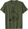 Sunlight Smile Wizard Cat Funny Meme Drawing T-Shirt - Olive Green
