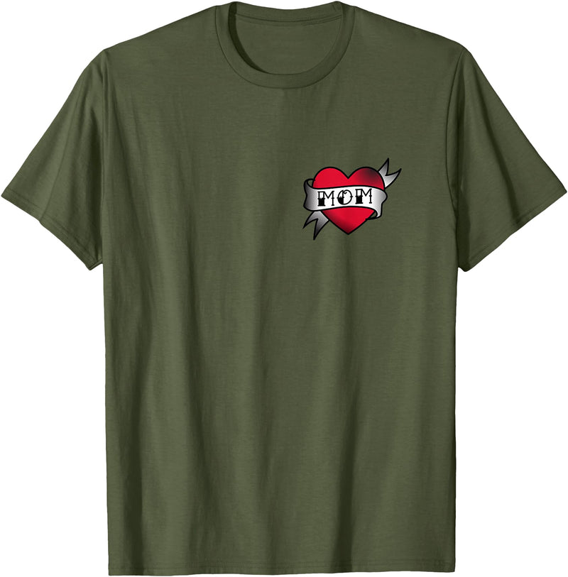 Mama Bear Tee Shirts Mom Heart Tattoo T-Shirt T-Shirt - Olive Green