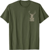 Fishing and Hunting Outdoors Designs Hunting and Fishing American Flag (Design on Front and Back) T-Shirt - Olive Green