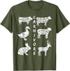 The Carnivore Carnivore - Cow Pig Duck Lamb Rabbit Deer T-Shirt - Olive Green