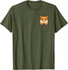 Funny Hamster Peeking in Pocket Animal Lover Men Women Kids T-Shirt - Olive Green