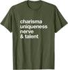 Bear-ly Gay Tees Funny Charisma Uniqueness Nerve Talent Gay Clothing T-Shirt - Olive Green