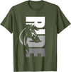 BASBO Horseback Riding Apparel - Horse T-Shirt - Straight - Olive Green