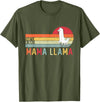 Shes A Bad Mama Llama Funny Mothers Day Tees Vintage Retro Llama Men Women Mothers She's a Bad Mama Llama T-Shirt - Olive Green