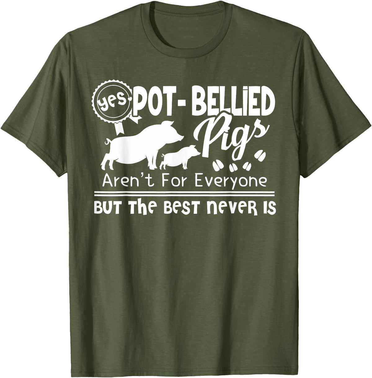 Pot Belly Pig T shirts - Pot Belly Pig Shirt - Olive Green