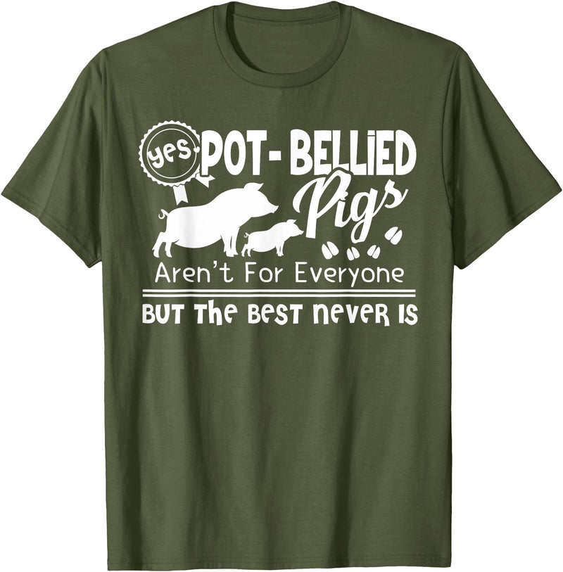Pot Belly Pig T shirts - Pot Belly Pig Shirt - Olive Green