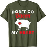 Don't Go Bacon My Heart Pig Designs Don't Go Bacon (Breaking) My Heart Funny Guinea Pig T-Shirt - Olive Green