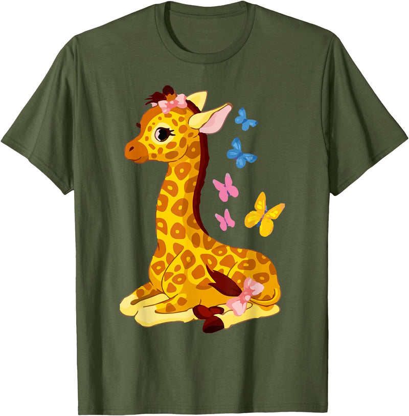 Funny giraffe drawing Gift Ideas Funny Giraffe Drawing Forest Ranger Cool Giraffe Mom T-Shirt - Olive Green
