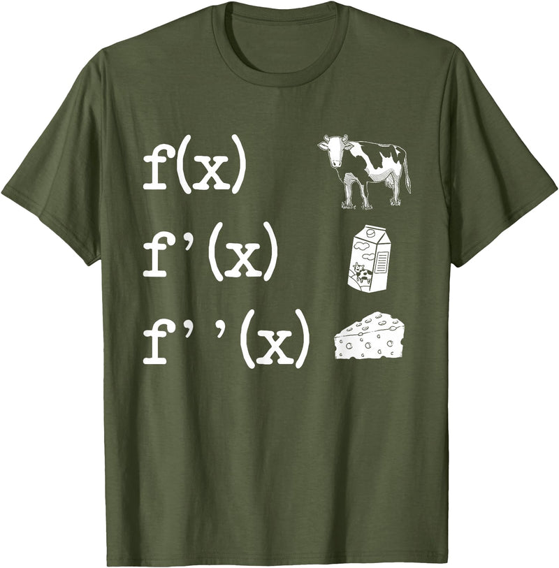 Cute Math Gifts Calculus Nerd Accessories & Stuff Funny Math Teacher Art For Men Women Cow Milk Cheese Formula T-Shirt -