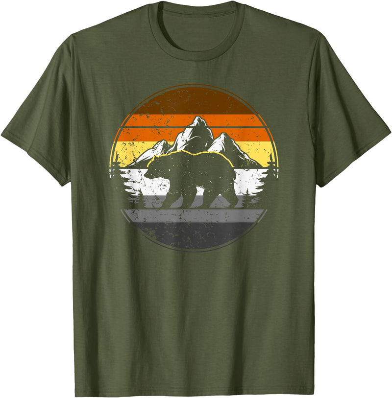 Bear Gay Pride by Content Design Studio Gay Men, Bear Community, Gay Bear T-Shirt - Olive Green