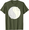 Cool Chibi Anime Ying Yang Zen Polar Bears Tee Cool Anime Polar Bears Chibi Kawai Manga Ying Yang Zen Tee T-Shirt - Olive Green