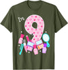 Birthday Girl Spa Squad Outfit Gifts Shop Spa Birthday Party I'm 9 Girls Makeup 9th Bday Kids Toddlers T-Shirt - Olive Green