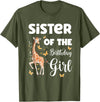 Giraffe Birthday Party by LazyPanda Giraffe Sister of the Birthday Girl Matching Family T-Shirt - Olive Green