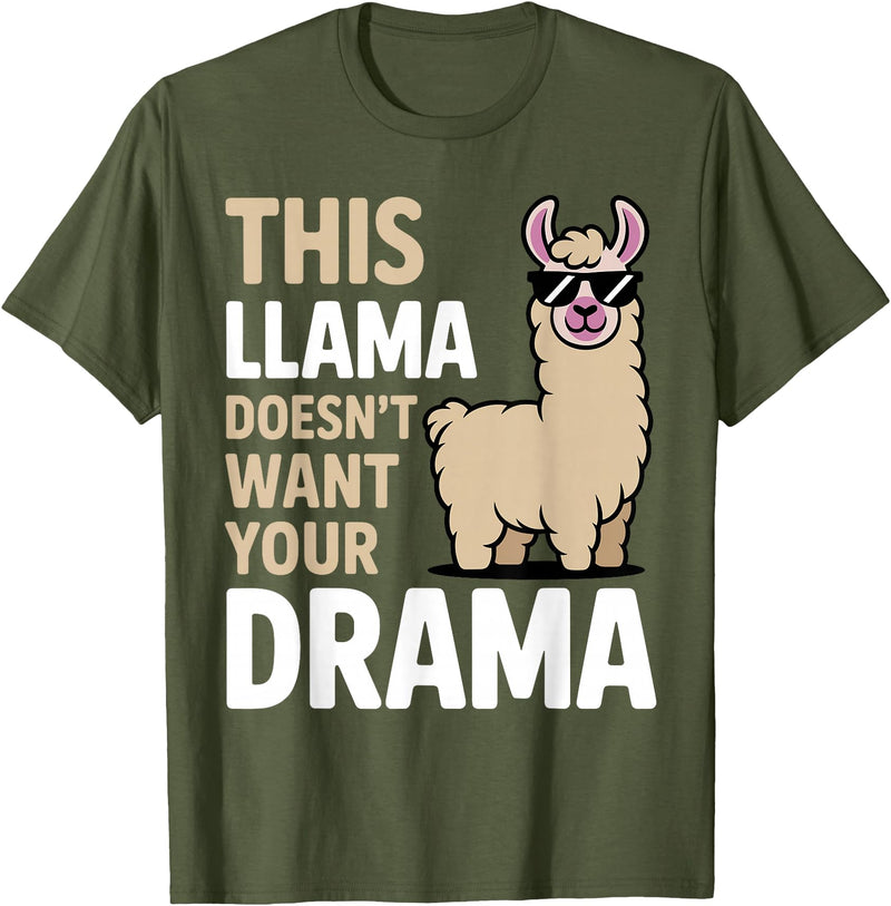 Llama Gift Llama Lover Accessories & Lama Stuff Funny Llama Design for Men Women Kids Llama Lover Llama T-Shirt - Olive Green