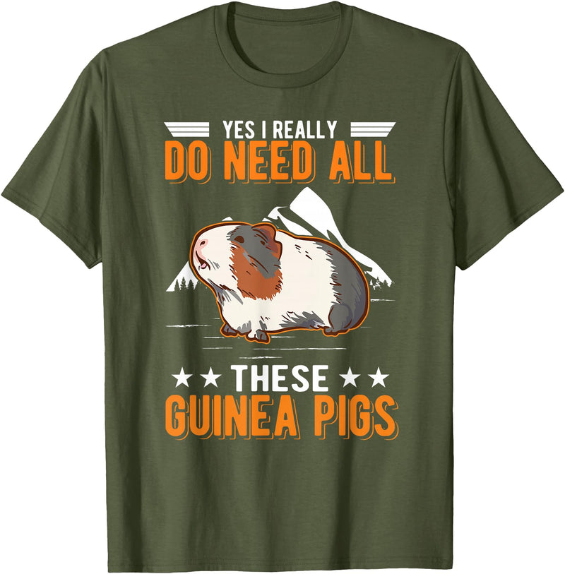 Wachtelzucht Geflügelzüchter Wachtel Kleidung Yes I really do need all these Guinea Pigs T-Shirt - Olive Green