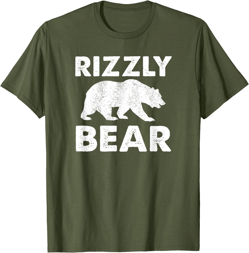 Rizz Meaning Tees Rizzly Bear T-Shirt - Olive Green