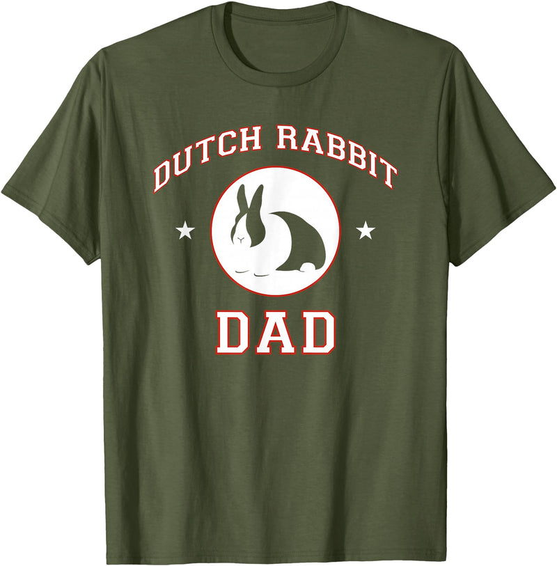 Dutch Rabbit Dad T-Shirt in Olive Green
