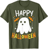 Happy Halloween Trick Or Treat Halloween Ghost T-Shirt - Olive Green